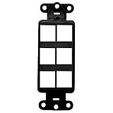 Leviton 41646-E QuickPort Decora Wall Plate Insert, 6-Port, Black