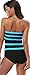 Women's Blue Stripe Halter One Piece Swimsuit