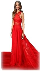 Flared-Skirt Polyester/Spandex Illusion Sheer Evening Dress 