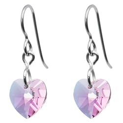 Titanium Heart June Birthstone Earrings Made with SWAROVSKI ELEMENTS