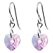 Titanium Heart June Birthstone Earrings Made with SWAROVSKI ELEMENTS