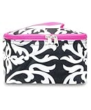 Damask Hot Pink Cosmetic Bag Case Small808