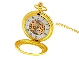 Prince London Skelett Taschenuhr mechanisch Uhr Gold Silber,offene Unruhe Damen