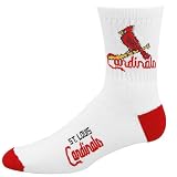 St Louis Cardinals Men's White 10-13 Cuff Socks