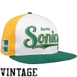 New Era Seattle SuperSonics White-Green-Gold 9FIFTY Script Wheel Snapback Adjustable Hat