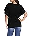 Lovezesent Women's V-Neck Short Sleeve Smocked Empire Waist Tank Batwing Top