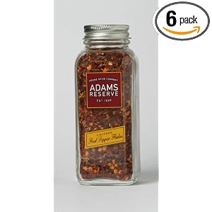 Adams Extracts Crushed Red Pepper Flakes, 1.30-Ounce Glass Jar (Pack of 6) by Adams Extracts