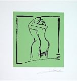Embrace Light Green by Alfred Gockel,13 in. x 14.2 in.