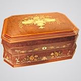 Italian Inlaid Wood Floral Jewelry Box