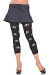 Opaque Leggings Footless Tights With Skull Prints (Black-One Size)