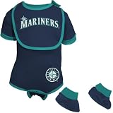 Seattle Mariners Navy Blue Infant Baseball Bib & Booties Set