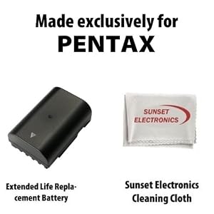 Li-Ion Extended Life Replacement Battery for Pentax D-LI90 2800mAh! For Pentax Digital Cameras K-7 / K7D Digital SLR DSLR + SSE Cleaning Cloth