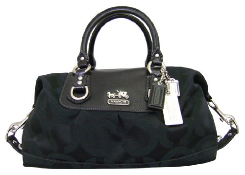 Coach Signature Madison Op Art Sabrina Satchel Black