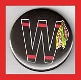 Chicago Blackhawks W Win Flag 2.25 Inch Button