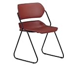 Armless Plastic Stack Chair Navy Plastic/Black Frame