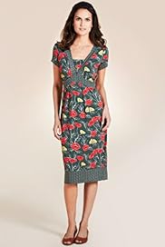 Per Una Wide Empire Line Rose Leaf Print Dress