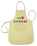 100% Baumwolle Küchenschürze mit Ich Liebe Elfriede