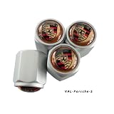 AGT Aluminum Silver Valve Caps Tire Cap Stem for Porsche Wheels (Pack of 4) by AGT
