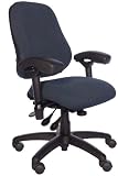 BodyBilt J2406 Blue Fabric High Back Petite Task Chair with Arms, 20 Length x 20 Width Backrest, 18.5 Width Seat, Grade 3 Comfortek