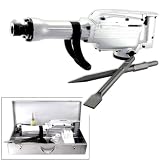 Industrial-Grade Electric Demolition Jack Hammer, with 2 Bits Point and Flat & Metal Case