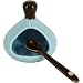 Ceramic colorful Salt server with spoon special salt server for gourmet salt, Lightblueandbrown
