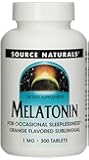 Source Naturals Melatonin 1mg, Orange, 300 Tablets