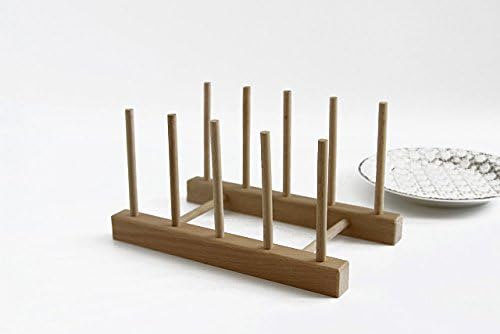 ZakkaShop Wood Dish Rack Beech Plate Holder CD DVD Rack
