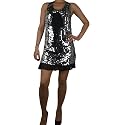 Ladies Mini Dress Top Sequin Embellished Party Sexy Bow