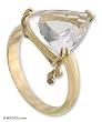 Gold and quartz ring, 'Twinkling Triangle' 6.5 (US Ring Size) Gold and quartz ring, 'Twinkling Triangle' 6.5 (US Ring Size)