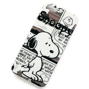ATQ-Cartoon Snoopy Pattern Plastic Hard Rubber Protective Case Cover for Apple Iphone 5 5g