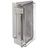 BUD Industries NBF-32406 Plastic Outdoor NEMA Economy Box with Clear Door, 7-55/64" Length x 3-59/64" Width x 2-3/4" Height, Light Gray Finish