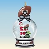 Oakland Raiders Snow Globe Ornament Collection