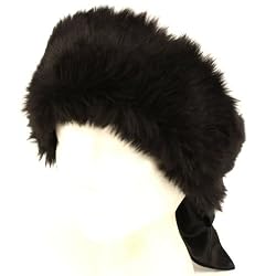 2 in 1 Faux Fur Headwrap & Neck Warmer Wrap Scarf Black