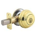 Kwikset 99800-087 Signatures 980 Grade 1 Security Single Cylinder SmartKey Deadbolt, Polished Brass