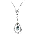 18K White Gold Aquamarine and Diamond Necklace
