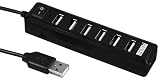mumbi USB HUB 7 Port mit An / Aus Schalter - USB 2.0 Verteiler - Bus powered - ohne Netzteil - Plug & Play - Windows 2000 XP Vista 7 Mac Os