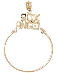 Dazzlers Solid 14k Gold 90% Angel Charm Holder Charm Pendant Available in three colors from jewelsberry (weights: 1.7 grams only)
