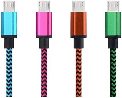 Micro USB Cables High Speed USB 2.0 A Male to Micro B Sync and Charge Cables (3 Foot 4 Pack,BLUE GREEN ROSE ORANGE)