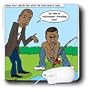 Rich Diesslins Funny General - Editorial Cartoons - Kanye West and 50 Cent Bet on Record Sales Cartoon - Mouse Pads