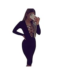 Sexy V-neck Short Polyester Lace-Up Long Sleeves Bandage Dress/Bodycon Dress/Mini Dress 