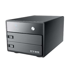 Icy Box - Ib-3221stu-b - Aluminium Case For 2 X 3.5" Sata Hdd, Jbod System With Usb 2.0 Interface - Easyswap Technology