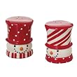 Peppermint Twist Snowmen Head Salt and Pepper Shakers