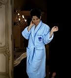 Classically Tailored Luxury European Bath Robe with Slippers, Roma a Fabulous & Chic Bath Linens Collection