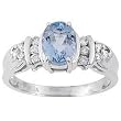 14K White Gold Aquamarine and Diamond Ring