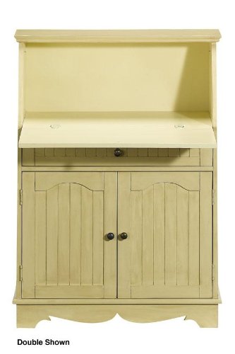 French Country Secretary Desk Single Antique Cream