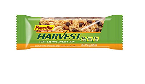 PowerBar Harvest Long Lasting Energy Bar, Peanut Butter Chocolate Chip, 10g Protein, 1.66 Ounce Bars (Pack of 15)