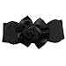 Black Elastic Cinch Belt With Beautiful Satin Flower