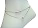 Anklet Bracelet Fashion Jewelry - Silver Tone Double Strand with Beads (Style 2)