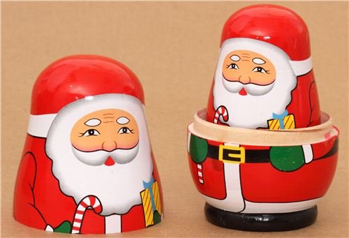 Imagen 4 de Figuritas muñeca rusa de Papa Noel de madera