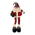 Christmas 20 inch Handmade Soft Leg Santa Plush Figure Toy, Christmas Gift and Decoration